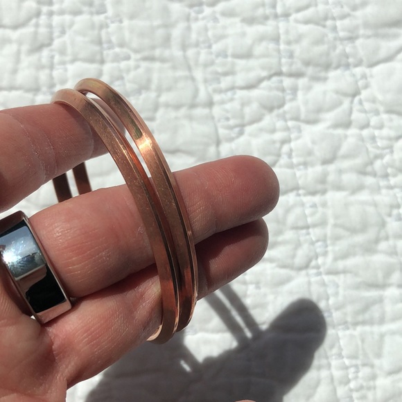 Bangle Set: Copper Plated, Copper Tones, Rose Gold Tones - 8 in All - Picture 4 of 11
